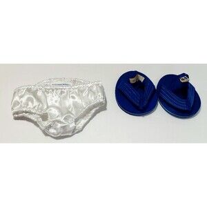 Build A Bear Satin Panties & Blue Flip Flops Teddy Clothes Accessories Lot